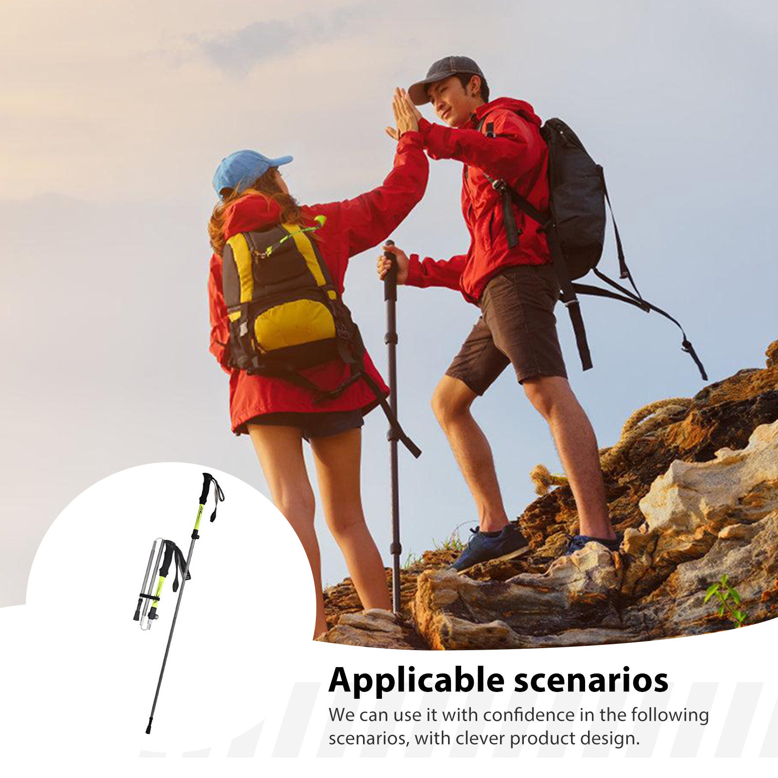 Outdoor Sport Climbing Gear - Aluminiowy kij trekkingowy dla dorosłych, lekki,